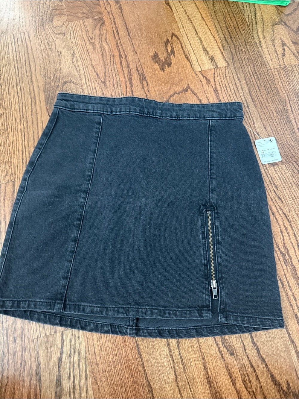 NWT Free People Black Denim Midnight Magic Skirt